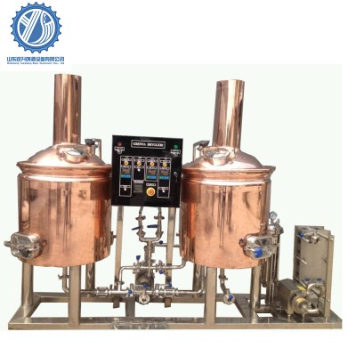 2 vessel copper brewhouse 300L micro used beer brewery equipment for sale